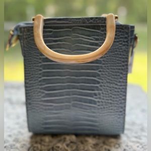 Blue Crossbody Bag with Resin Handle